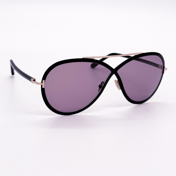 NEW TOM FORD RICKIE TF1007 01Y WOMEN SUNGLASSES TOM FORD FT1007/S BLACK EYEWEAR - Picture 8 of 11